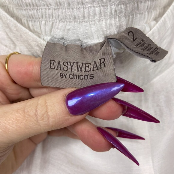 Chicos Easywear Straight‎ Leg Casual Pants Cozy Size 2 Large Minimalist Coastal - Picture 4 of 11